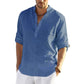 Sepino Blau / S Casual T-shirt i linned til mænd