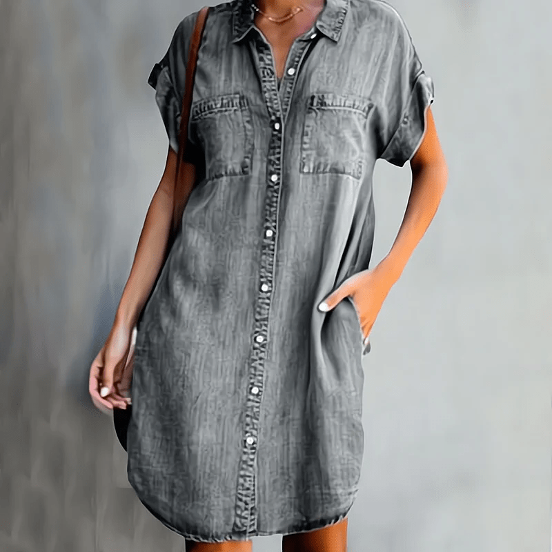 Sepino Dress Grau / S Dina | Denim-kjole
