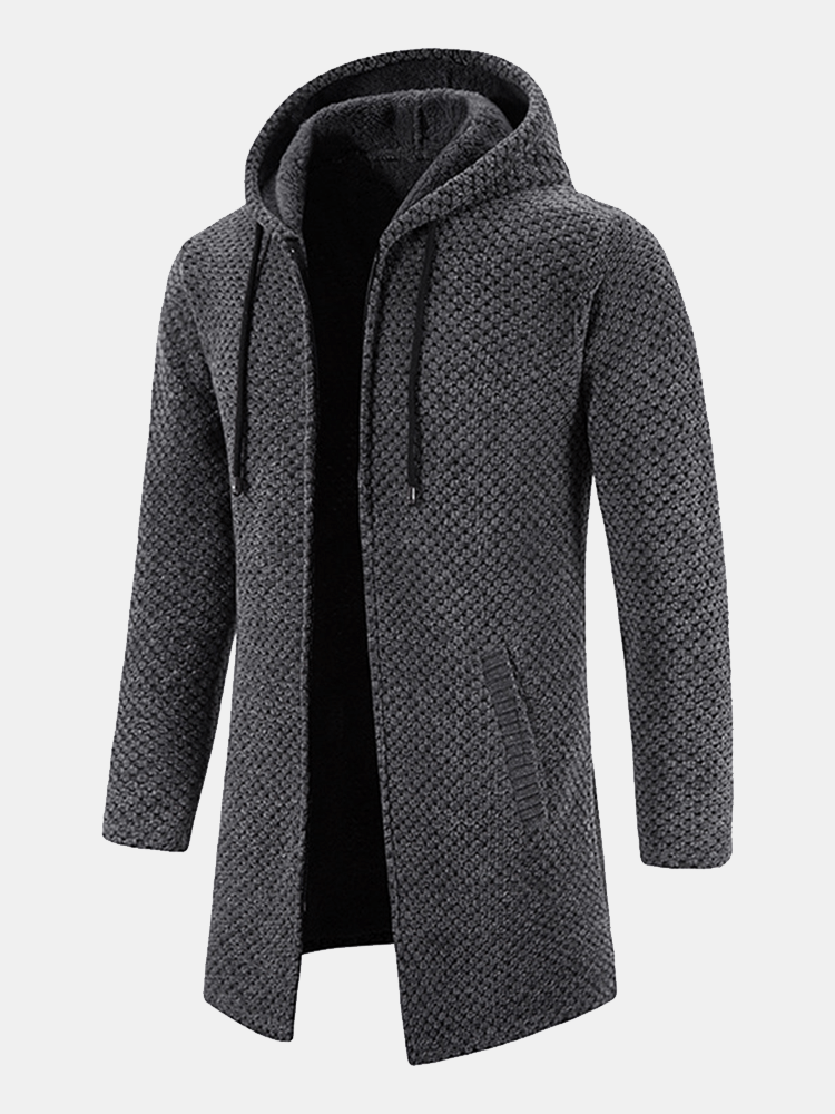 Sepino Sweaters Grå / S Scott l Stilfuld lang hættetrøje med tekstur