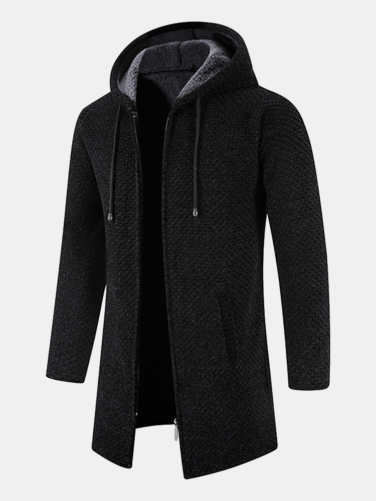 Sepino Sweaters Sort / S Scott l Stilfuld lang hættetrøje med tekstur