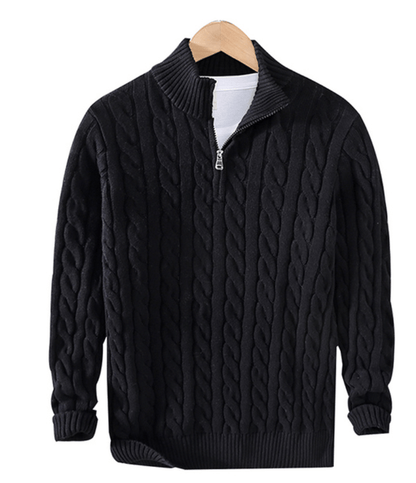 Sepino Zwart / XS Winston™ | trøje med halv lynlås